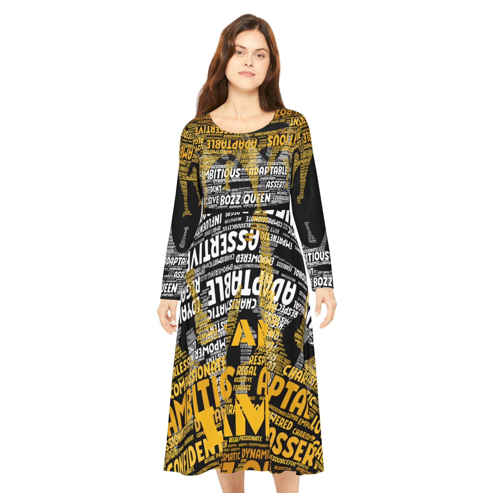 BOZZ QUEEN I AM Series Empowering Women's Dance Dress - Inspirational Affirmation Dress
