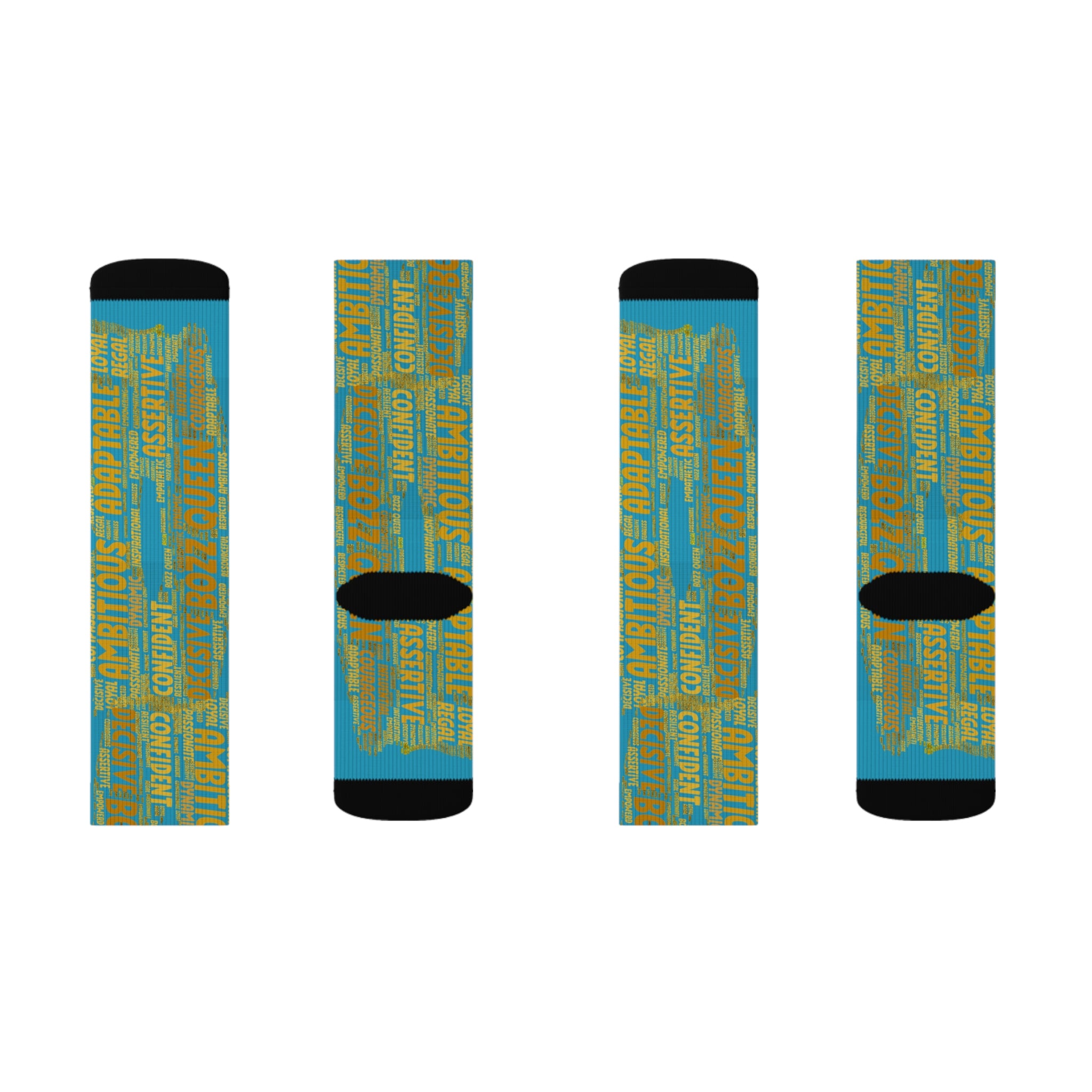 BOZZ QUEEN Turquoise Bold Statement Socks - Empowering Motivational Wear