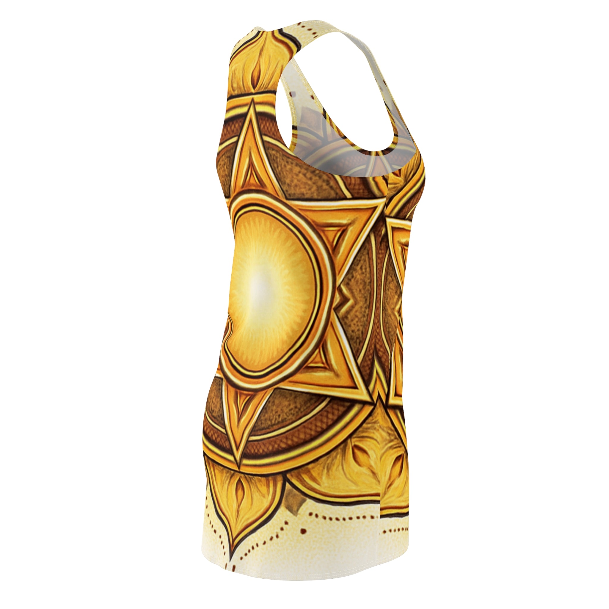 Yellow Chakra Flow Racerback Dress - Solar Plexus Energy (Manipura) Wellness Wear