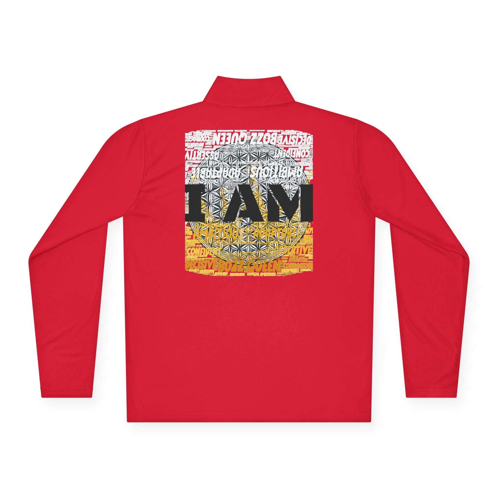 I AM Unisex Quarter-Zip Pullover - Motivational Activewear for Gym & Yoga