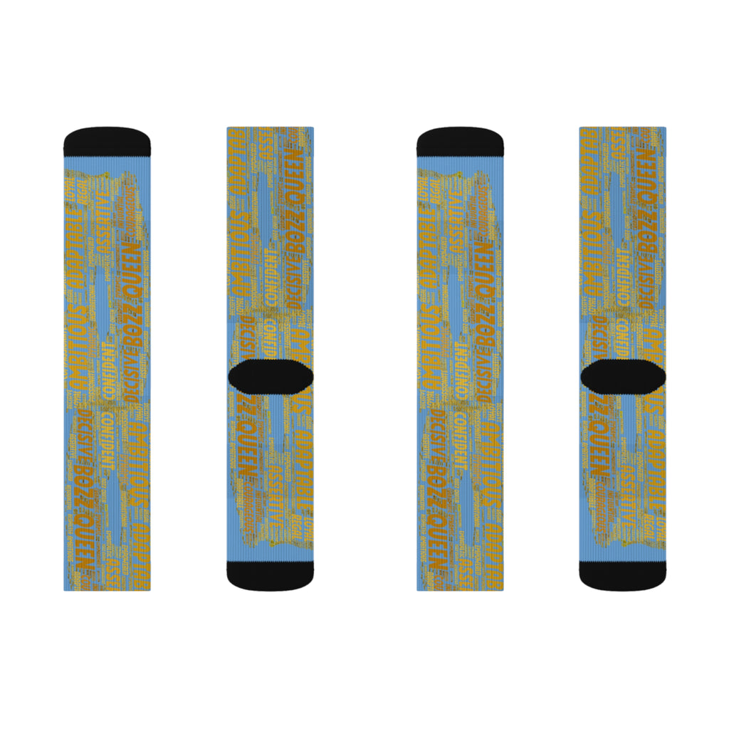 Light Blue Bold Statement Socks | Inspirational Gift, Trendy Accessories, Positive Affirmations, Unique Fashion, Motivational Wear