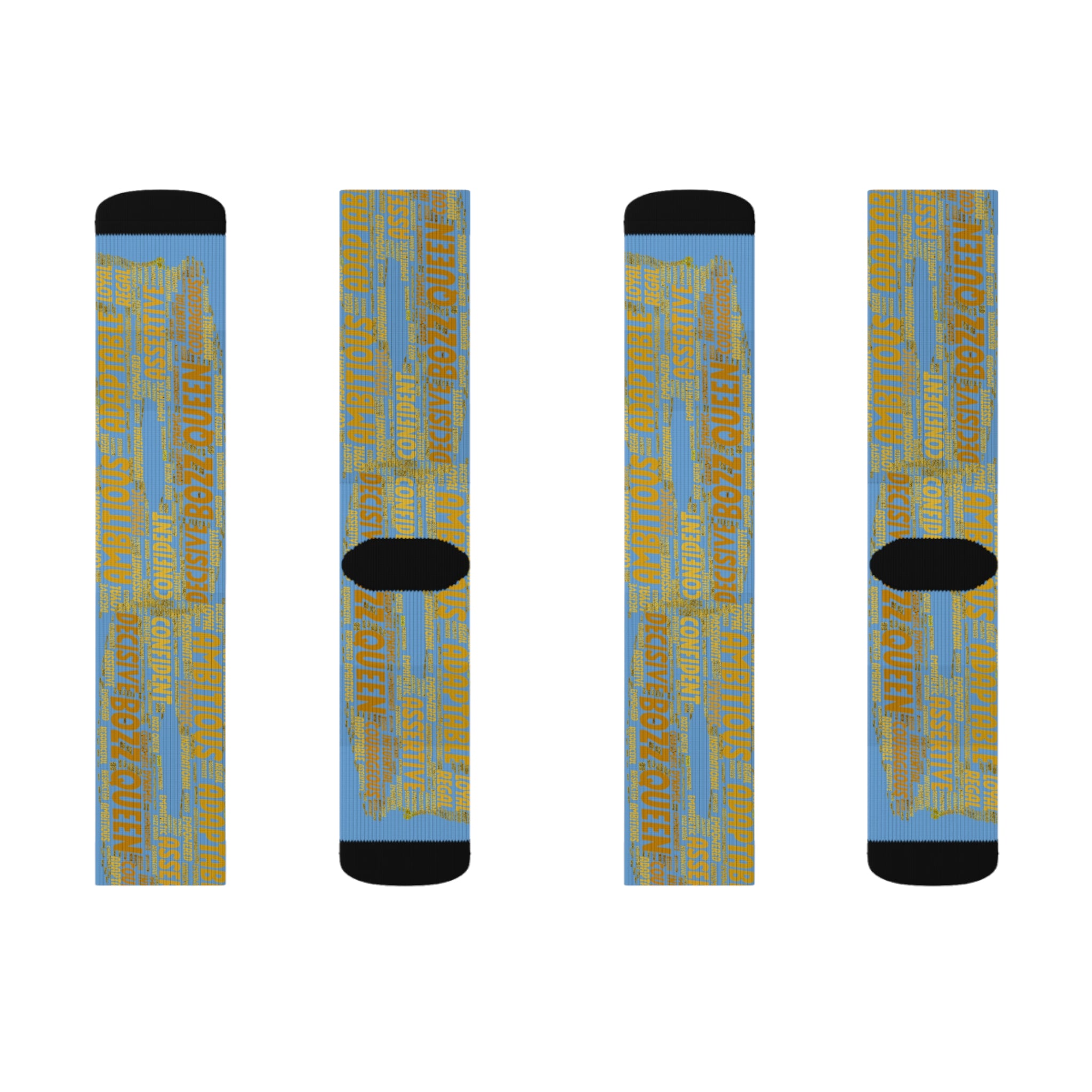 Light Blue Bold Statement Socks | Inspirational Gift, Trendy Accessories, Positive Affirmations, Unique Fashion, Motivational Wear