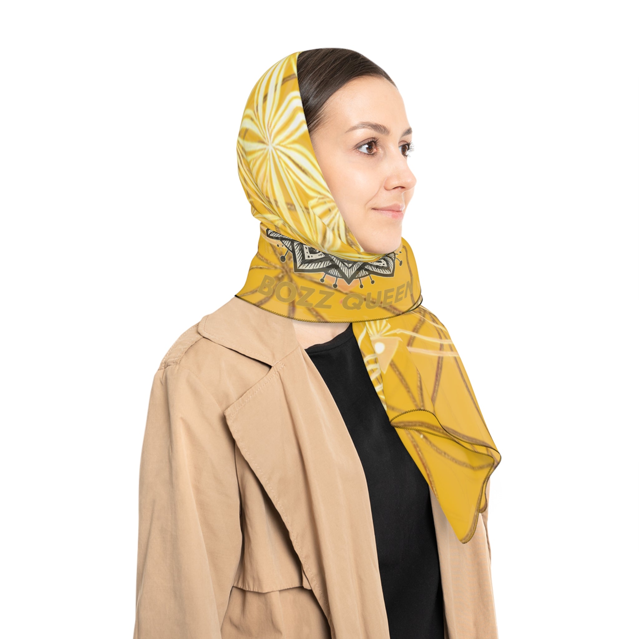 Flower of Life Yellow Scarf - Sacred Geometry Spiritual Accessory