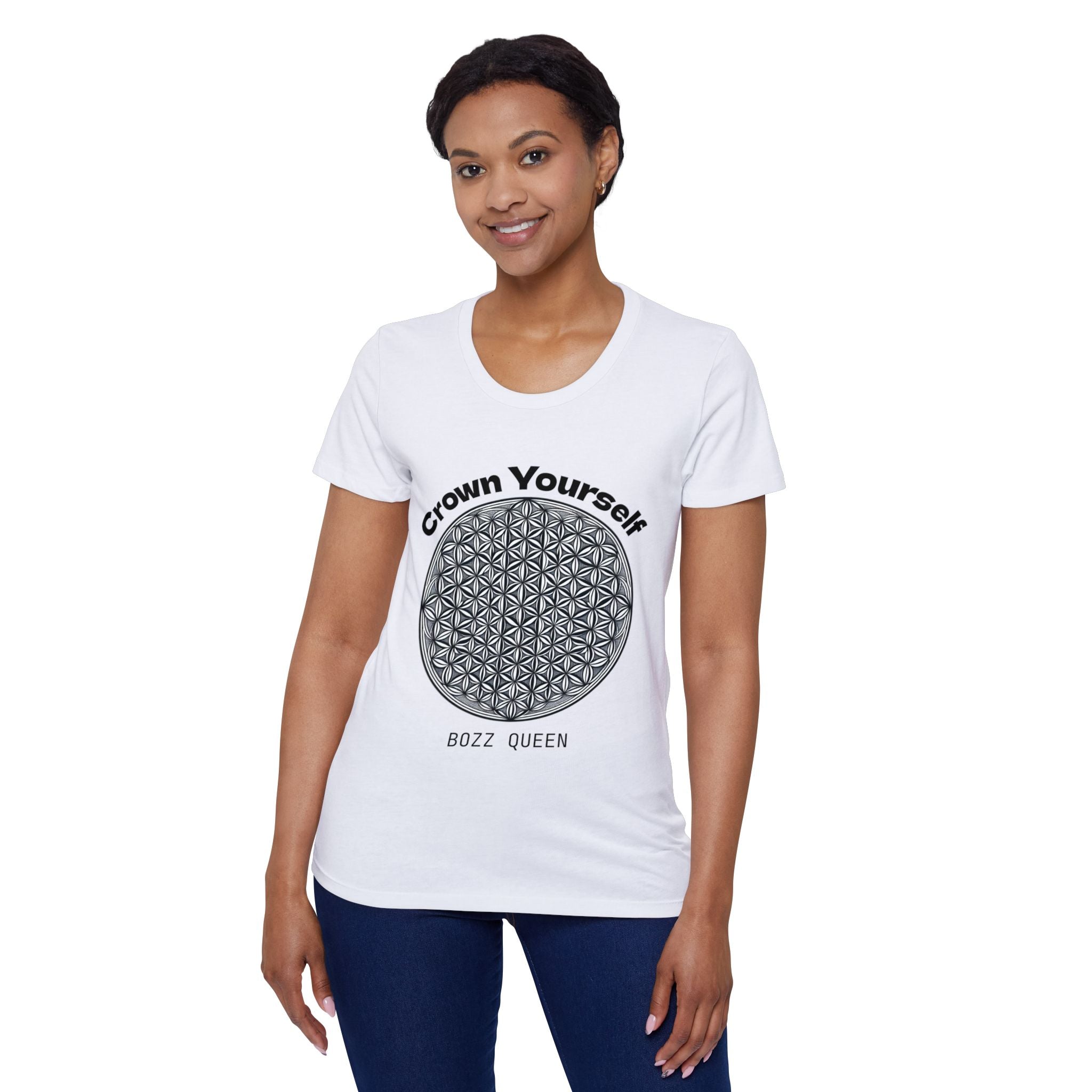 Bozz Queen Crown Yourself Sacred Geometry Goddess T-Shirt - Women's Organic Tee