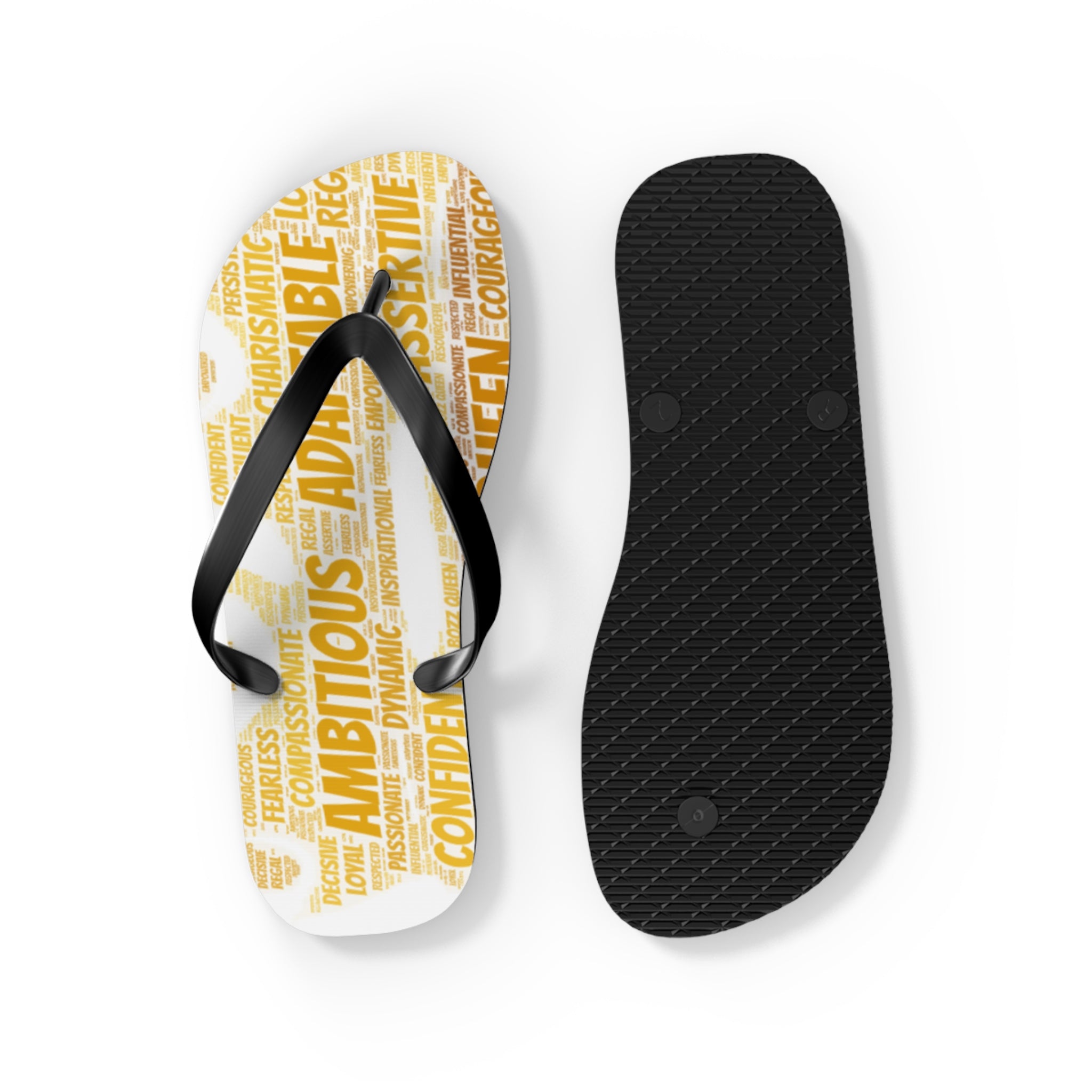 Bozz Queen White & Gold Flip Flops - Stylish Summer Beach Sandals