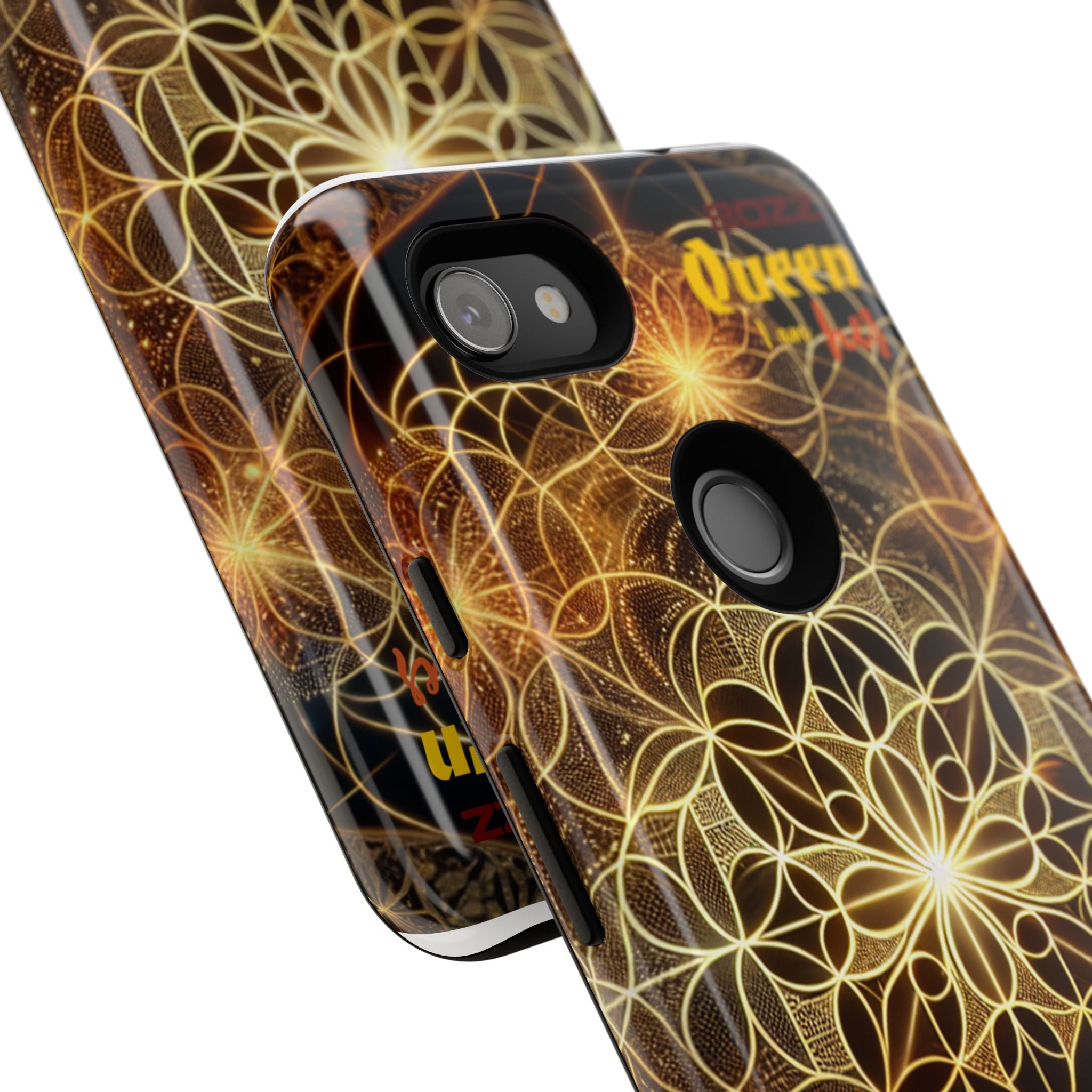 Golden Flower Mandala Phone Case, Tough Cases, Bohemian Phone Cover, Unique Gift for Him/Her, Spiritual and Artistic Design