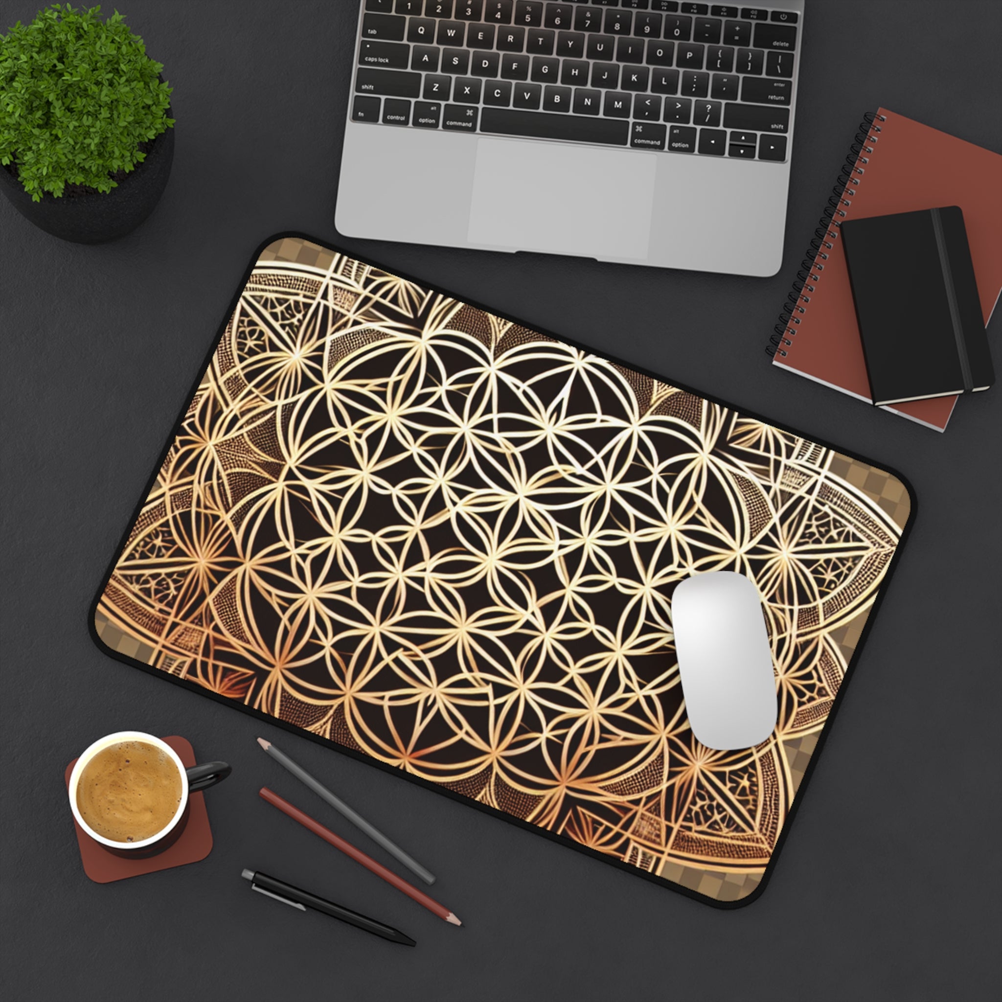 Elegant Floral Desk Mat, Home Office Decor, Eco-Friendly Desk Accessories, Gift for Students, Workstation Upgrade