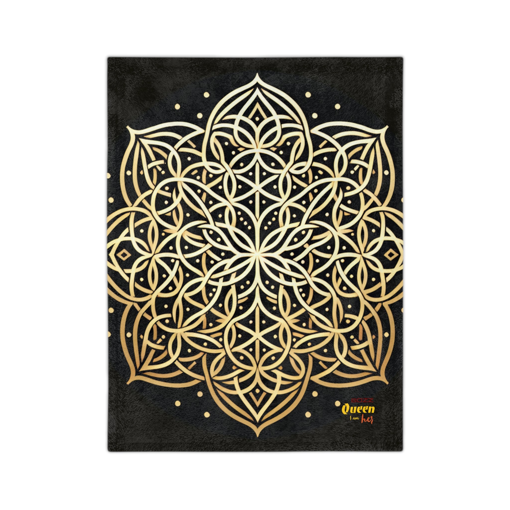 Luxurious Mandala Velvet Microfiber Blanket, Cozy Home Decor, Gift for Meditation, Boho Bedroom, Stylish Warmth, Elegant Throw