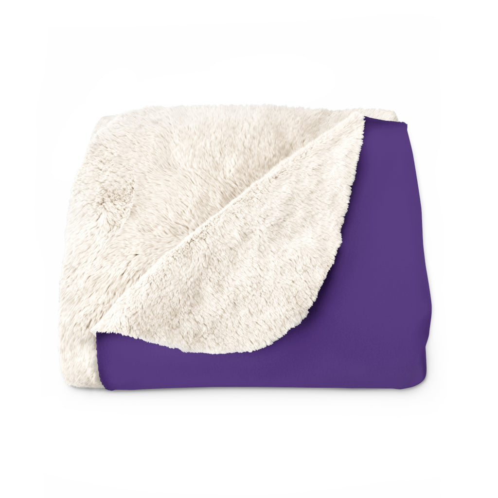 Throat Chakra Purple Sherpa Blanket with Golden Rose - Communication & Truth