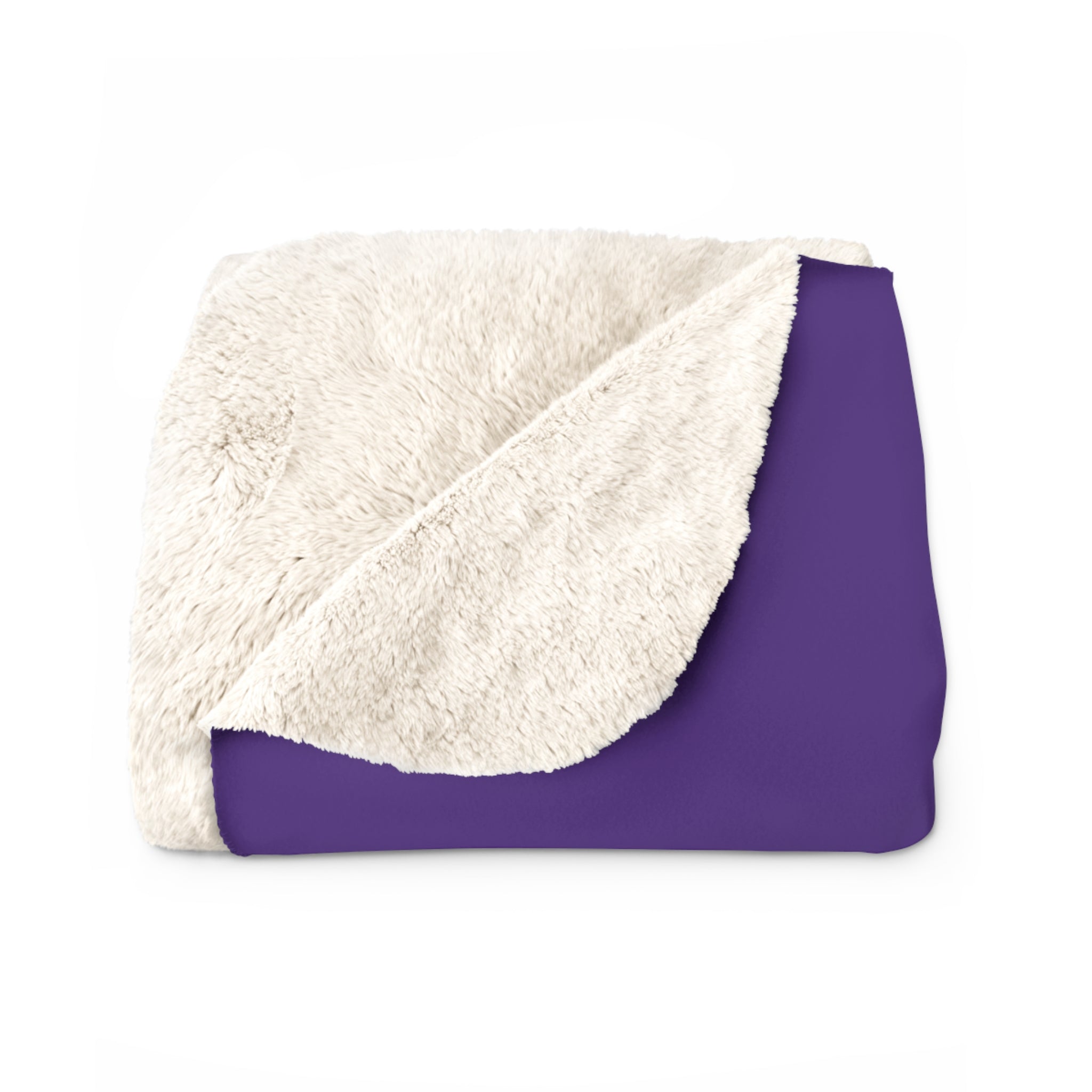 Throat Chakra Purple Sherpa Blanket with Golden Rose - Communication & Truth