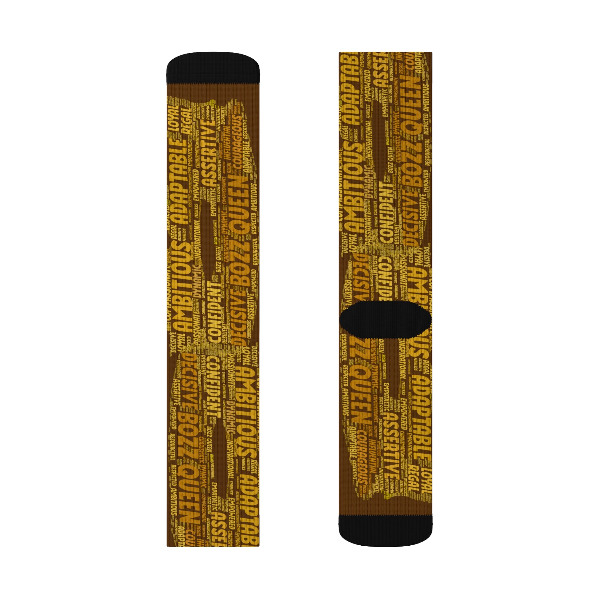 Brown Bold Statement Socks | Inspirational Gift, Trendy Accessories, Positive Affirmations, Unique Fashion, Motivational Wear