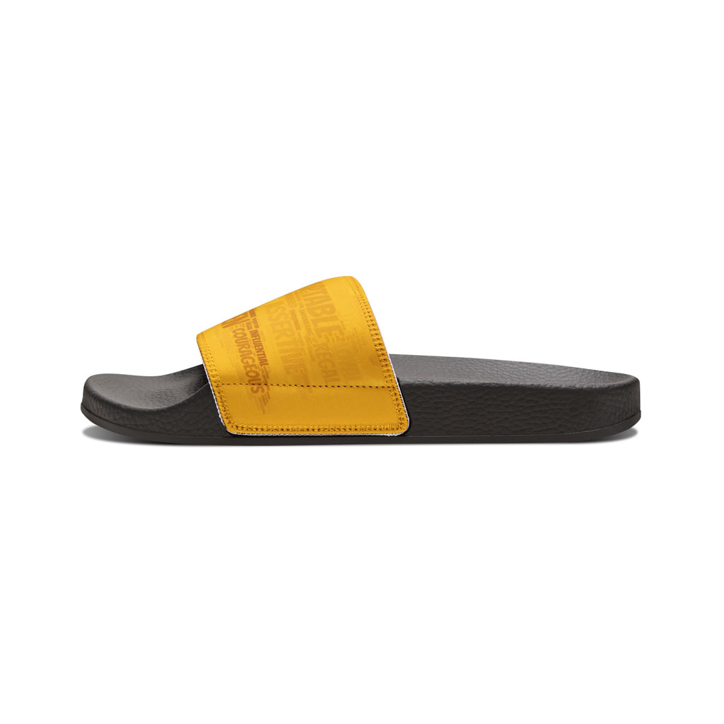Bozz Queen Yellow & Gold Women's Sandals - Removable Strap Beach Slides