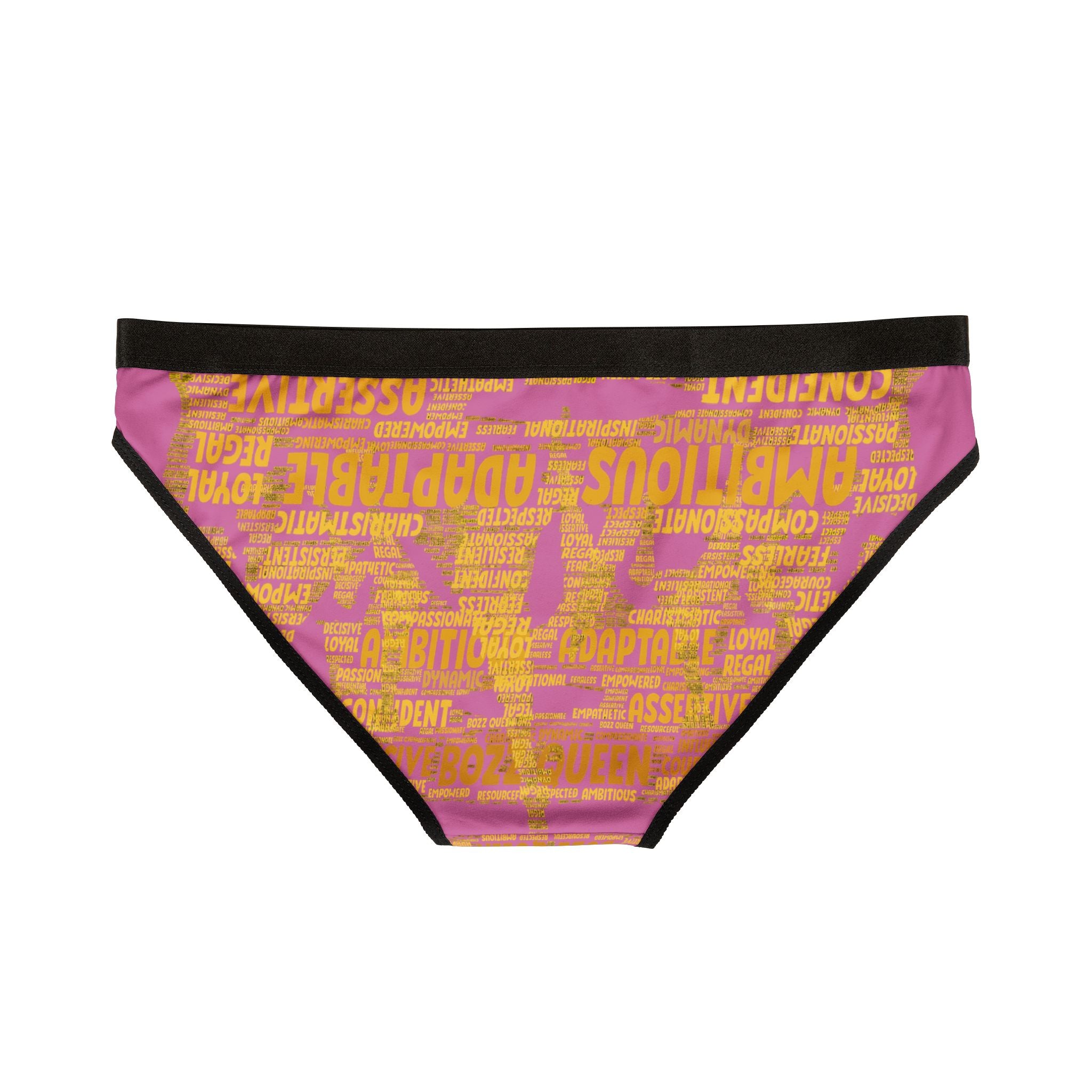 Women's Pink Yellow Motivational Underwear - Bold Statement Lingerie Gift