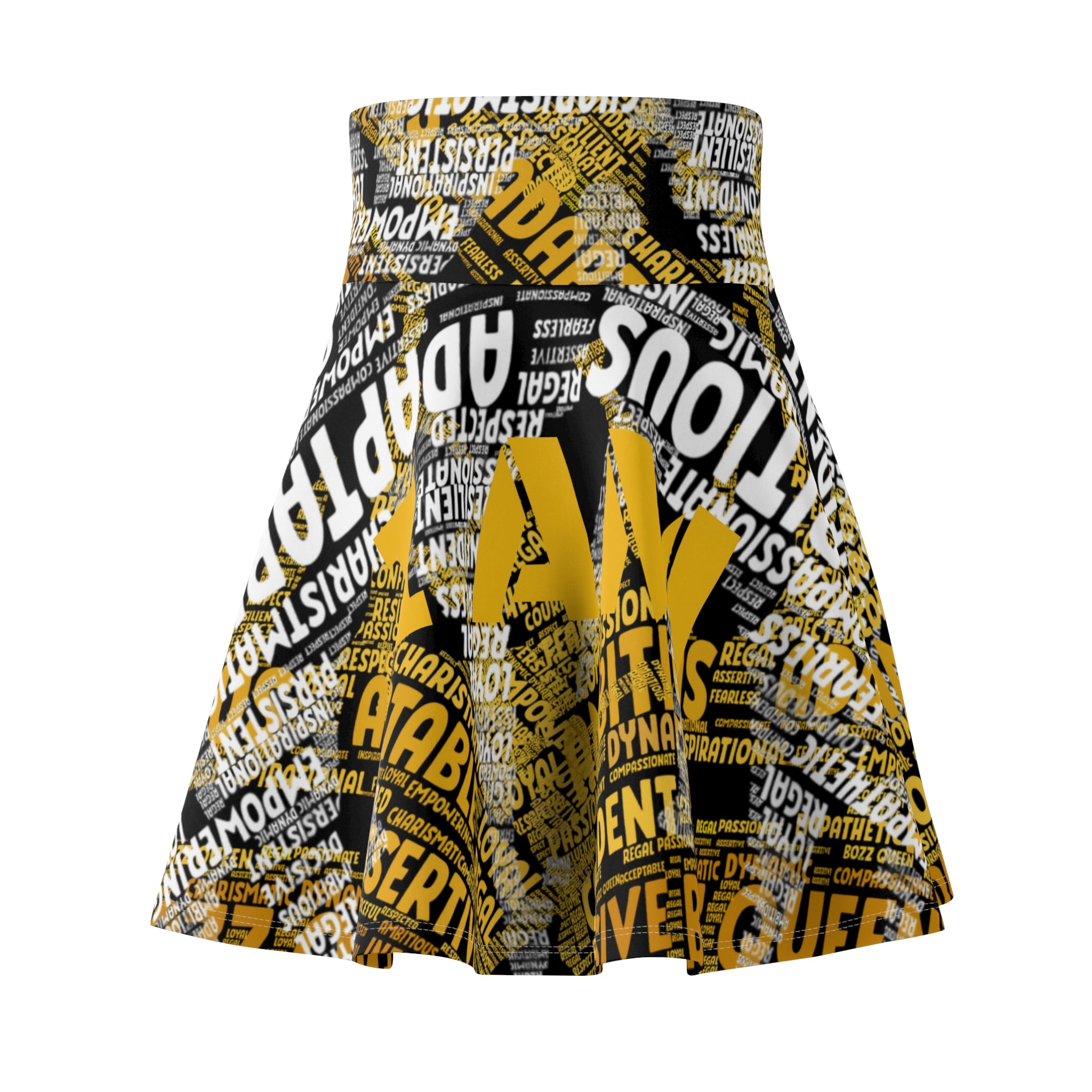 BOZZ QUEEN I AM Series Bold Statement Women's Skater Skirt - AOP Fashion