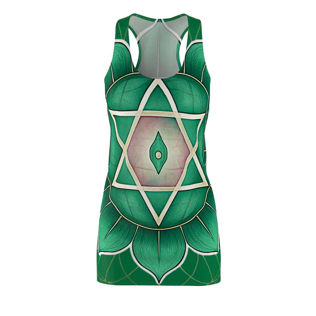 Green Chakra Flow Racerback Dress - Heart Energy (Anahata) Wellness Wear