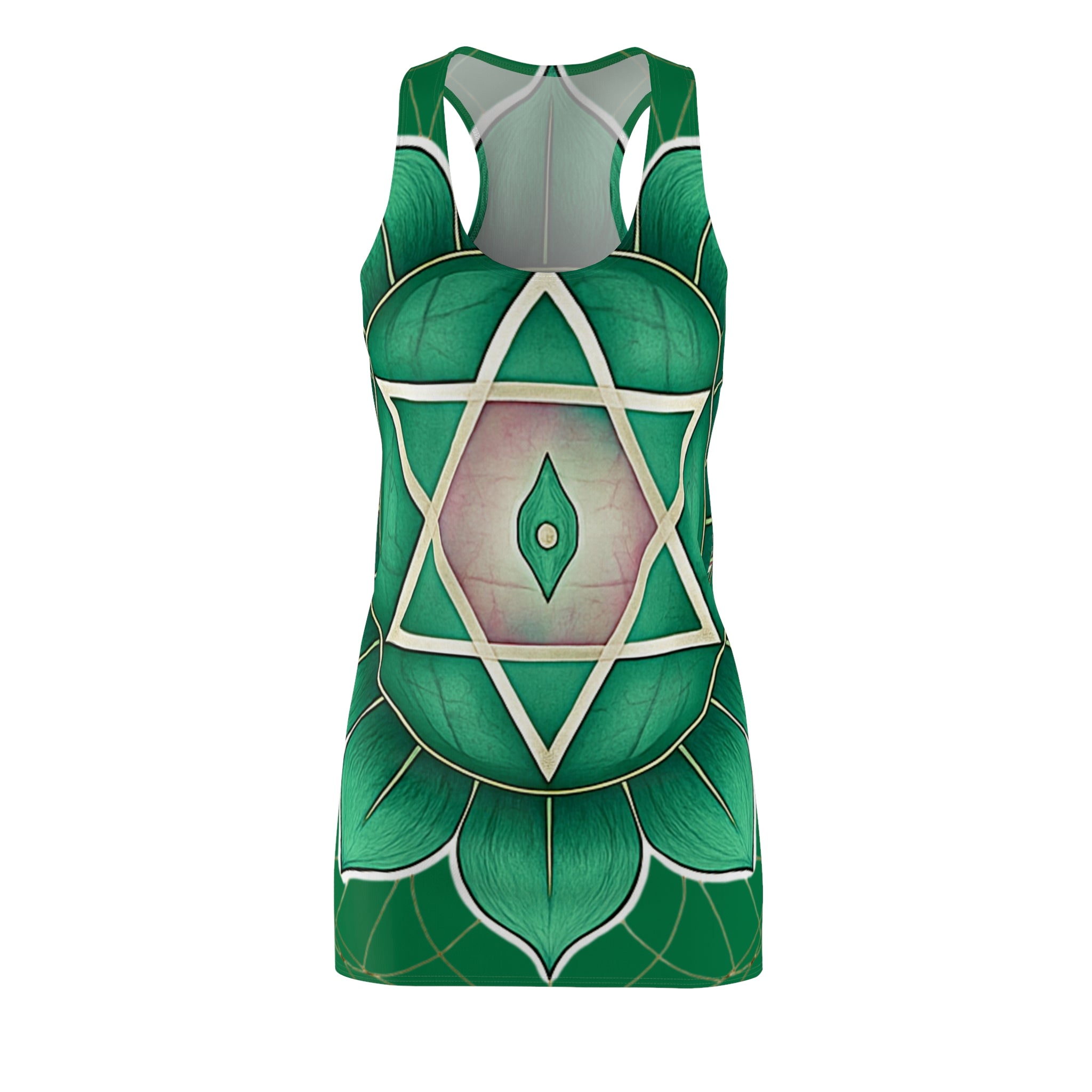 Green Chakra Flow Racerback Dress - Heart Energy (Anahata) Wellness Wear