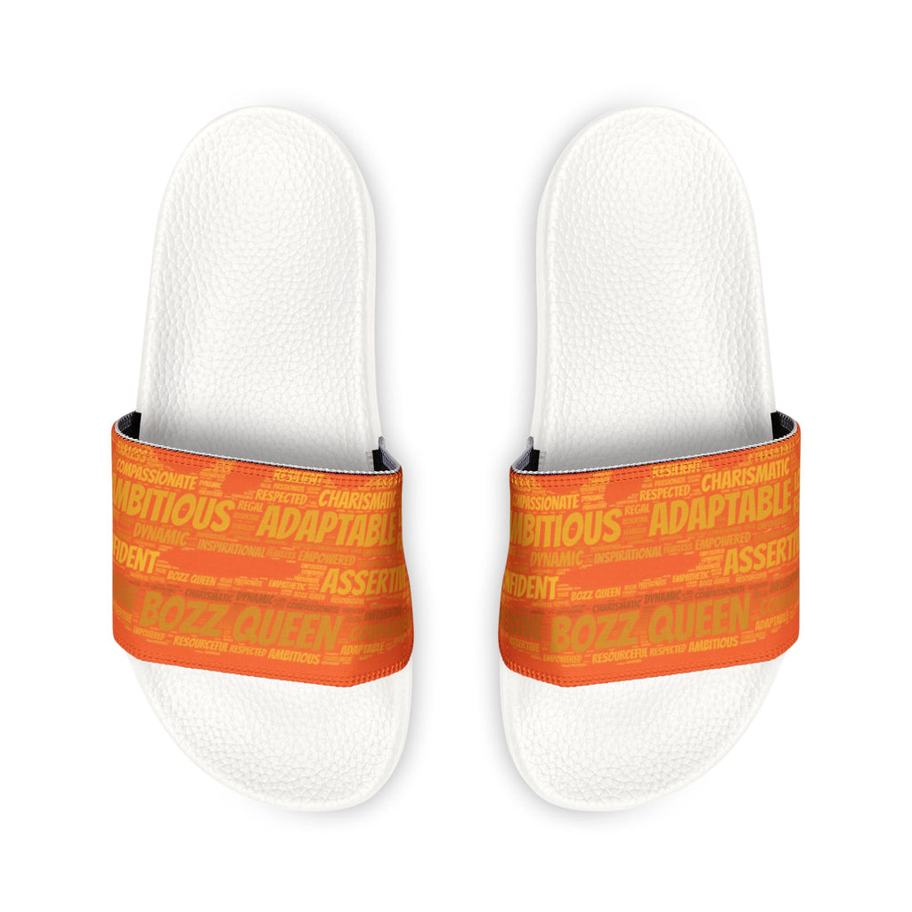 Bozz Queen Orange & Gold Women's Sandals - Removable Strap Beach Slides