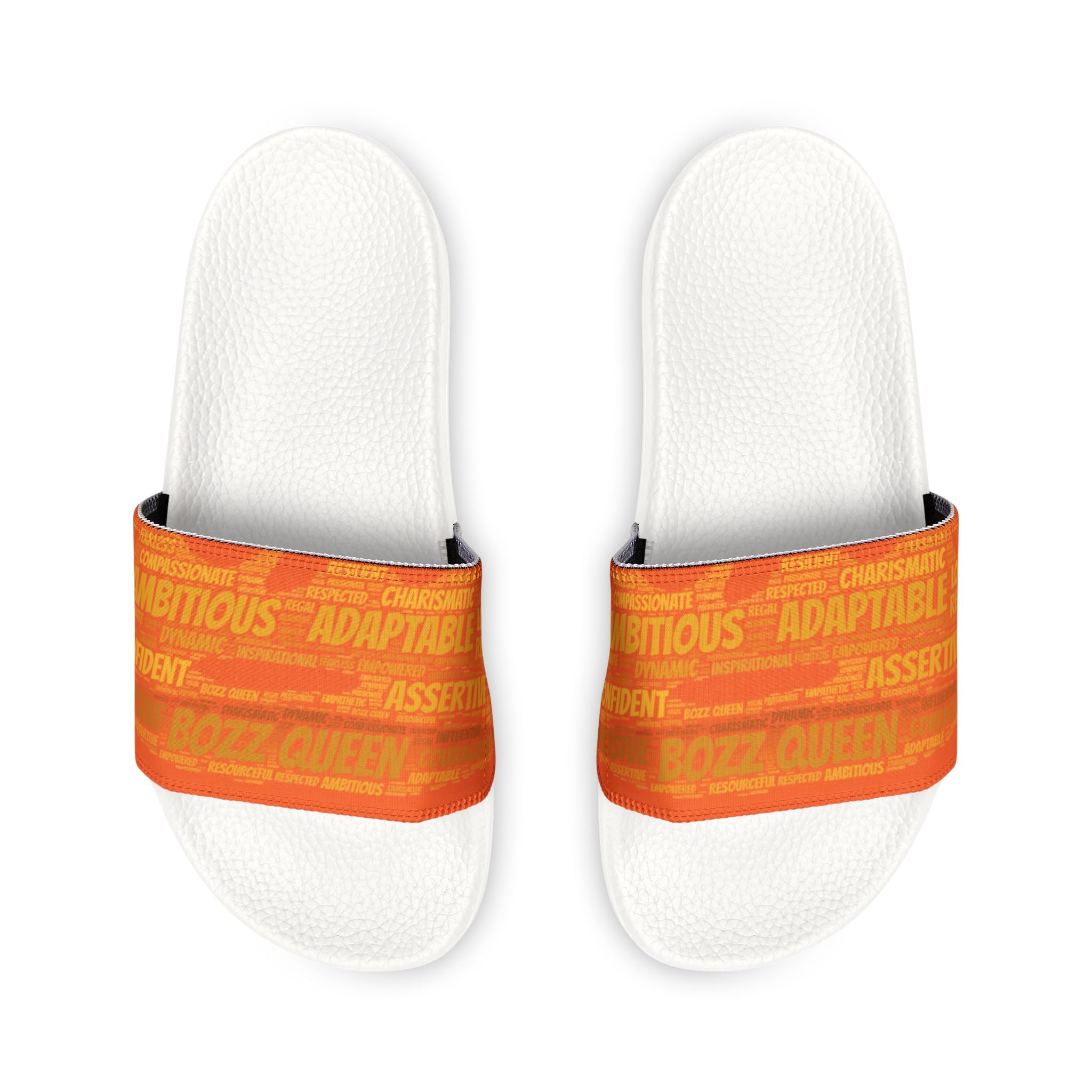 Bozz Queen Orange & Gold Women's Sandals - Removable Strap Beach Slides