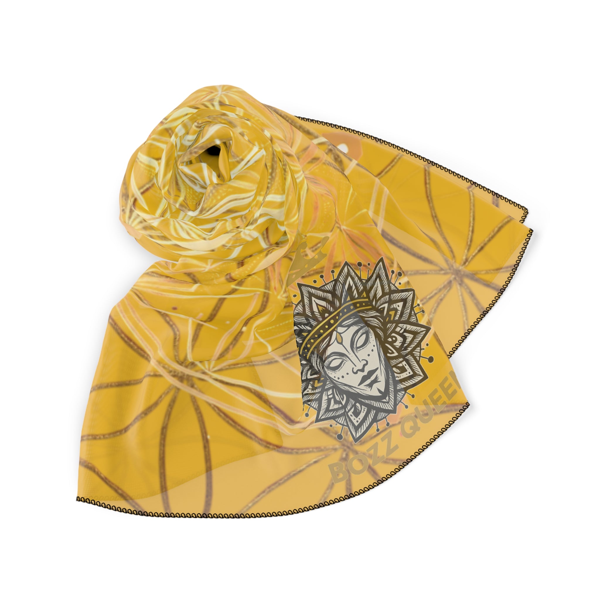 Flower of Life Yellow Scarf - Sacred Geometry Spiritual Accessory