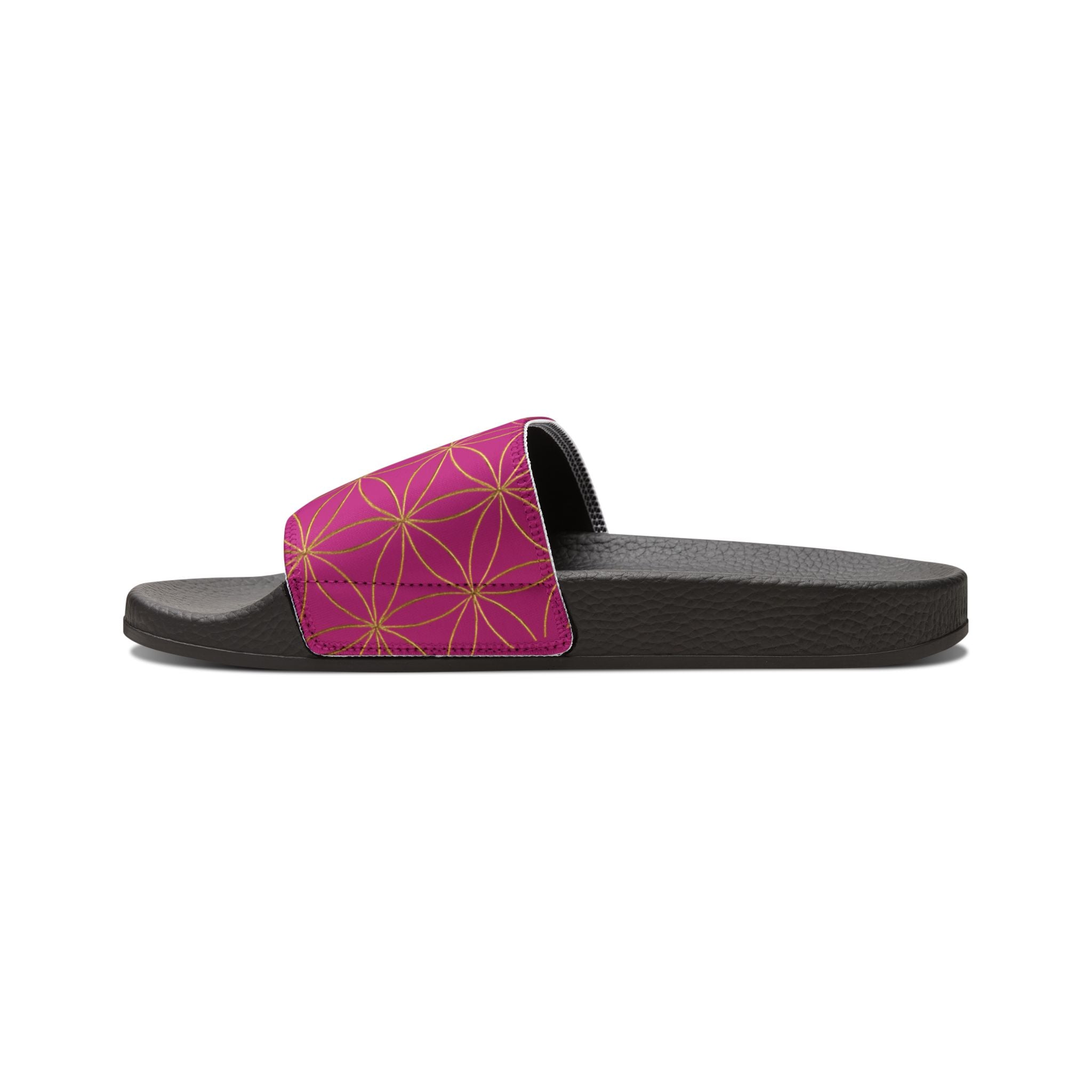 Bozz Queen Pink Flower of Life Women's Sandals - Removable Strap Beach Slides