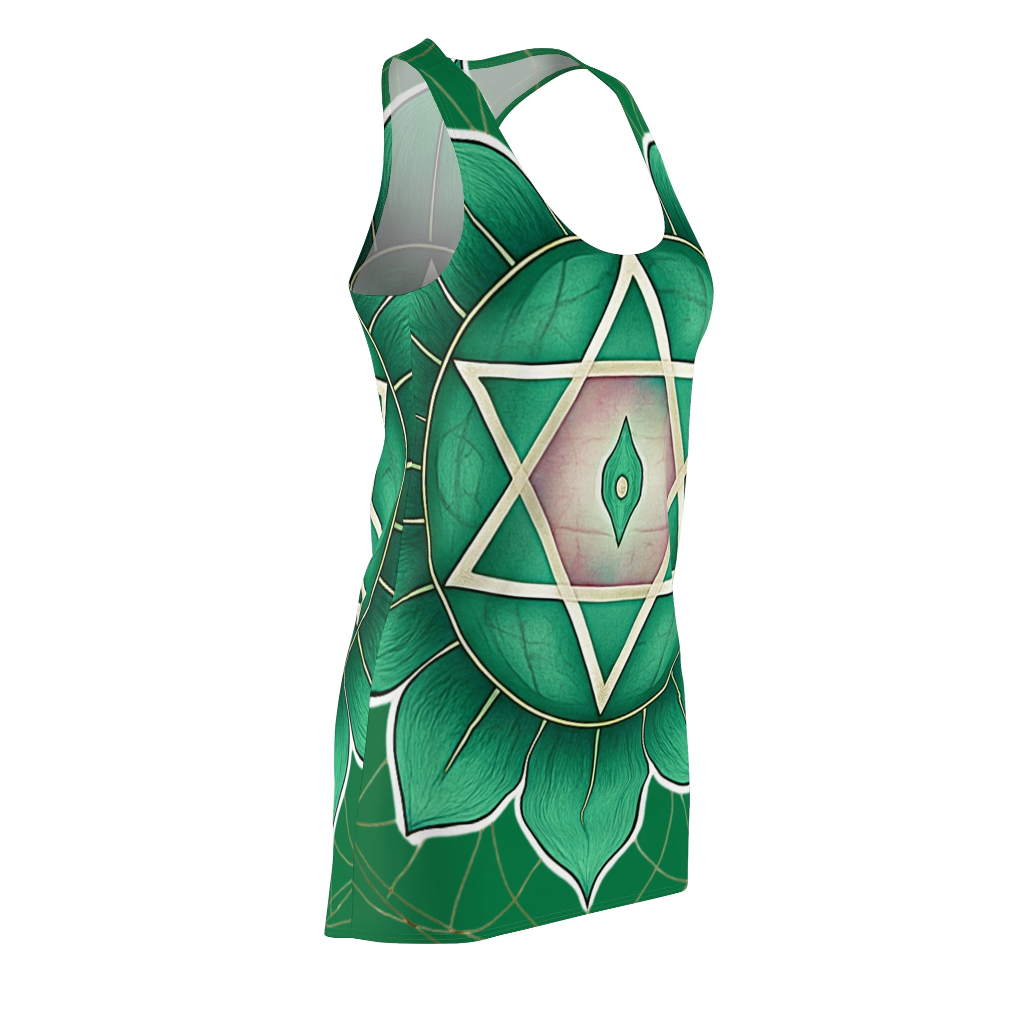 Green Chakra Flow Racerback Dress - Heart Energy (Anahata) Wellness Wear