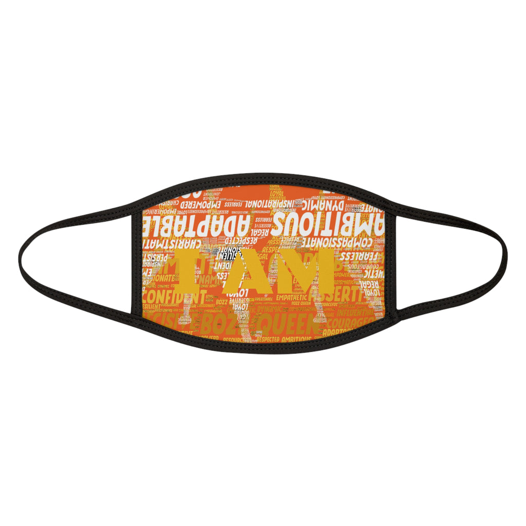 I AM Series Empowering Face Mask - Orange Mixed-Fabric with Inspirational Quotes