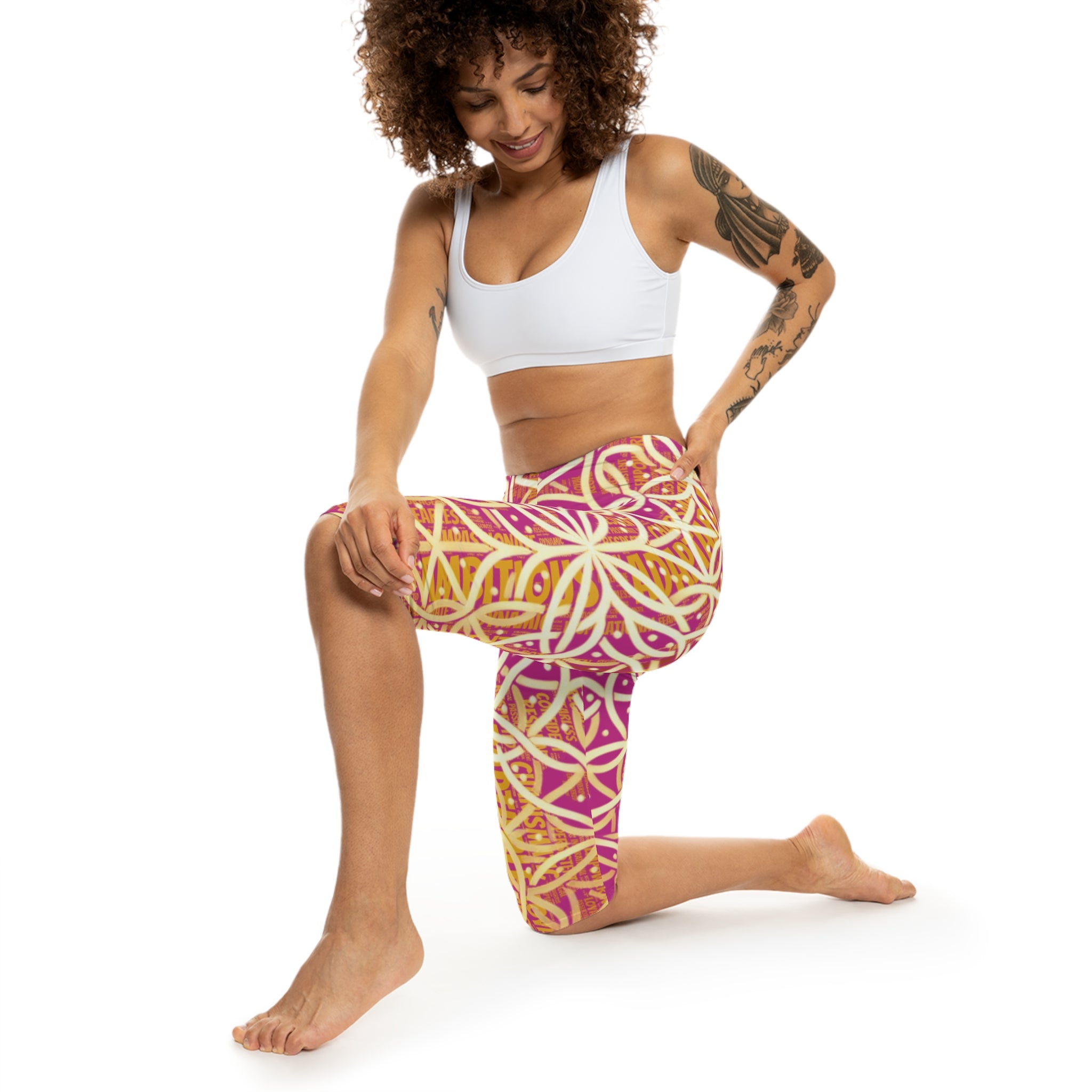 Pink Chic Women's Capri Leggings - Stylish Yoga Pants & Activewear