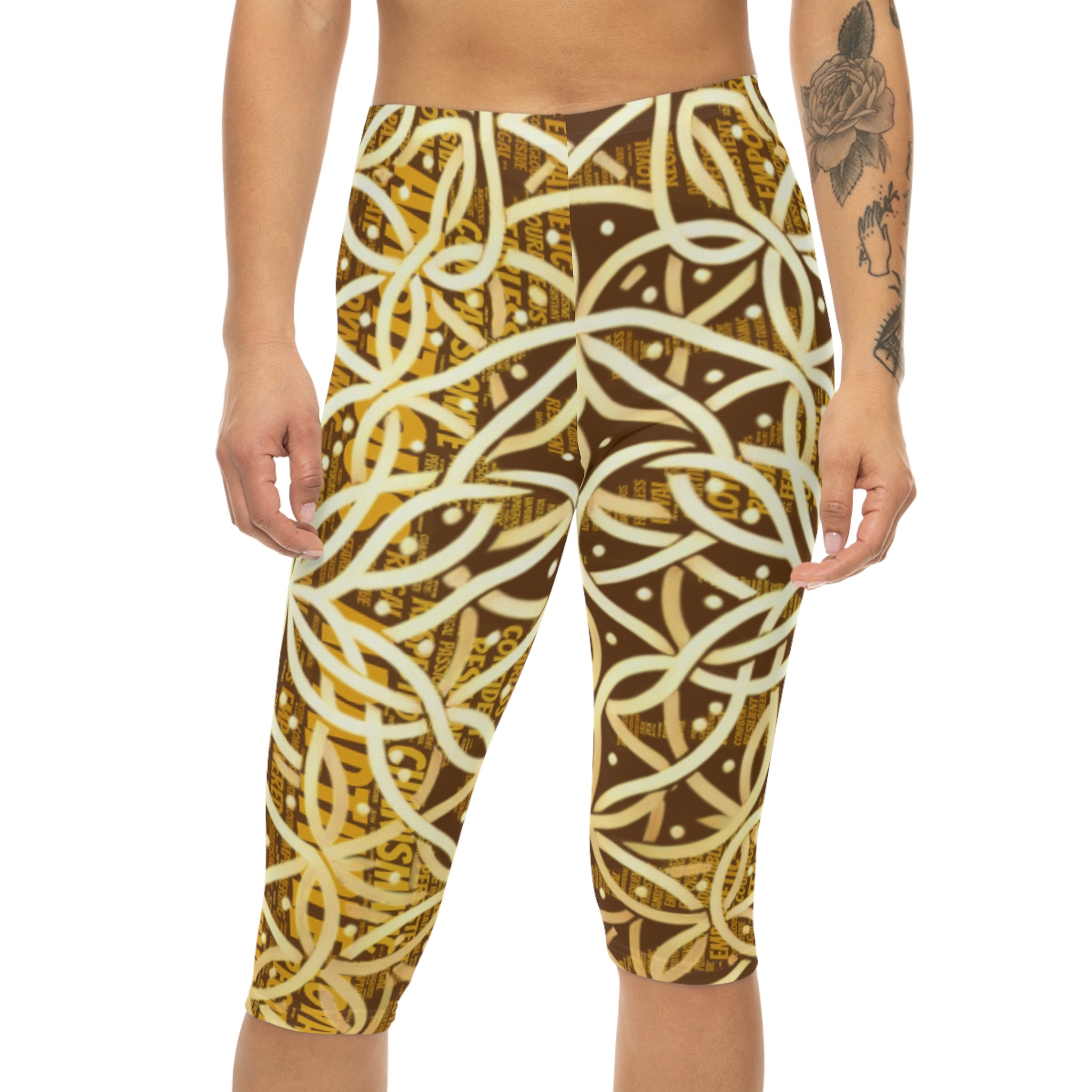 Brown Chic Women's Capri Leggings - Stylish Yoga Pants & Activewear