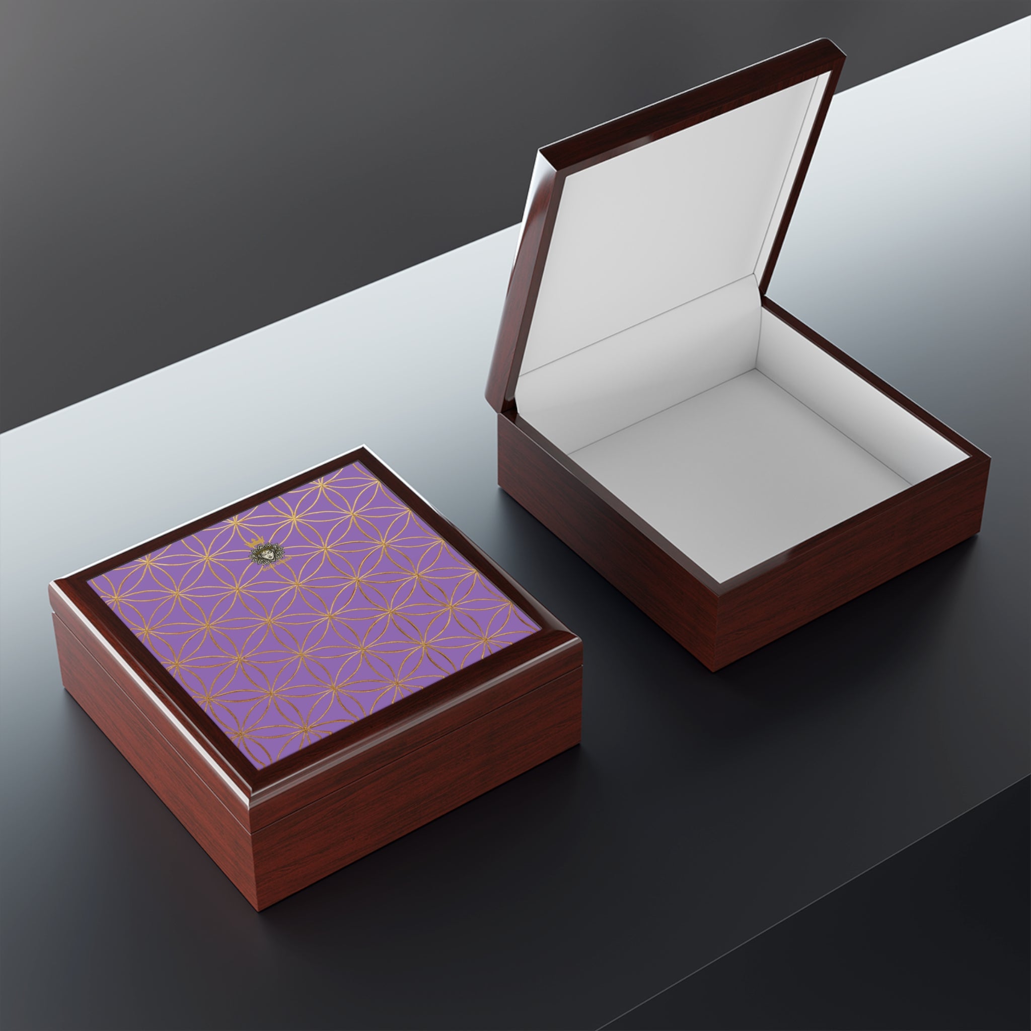 Flower of Life Jewelry Box - Light Purple Elegant Keepsake Organizer