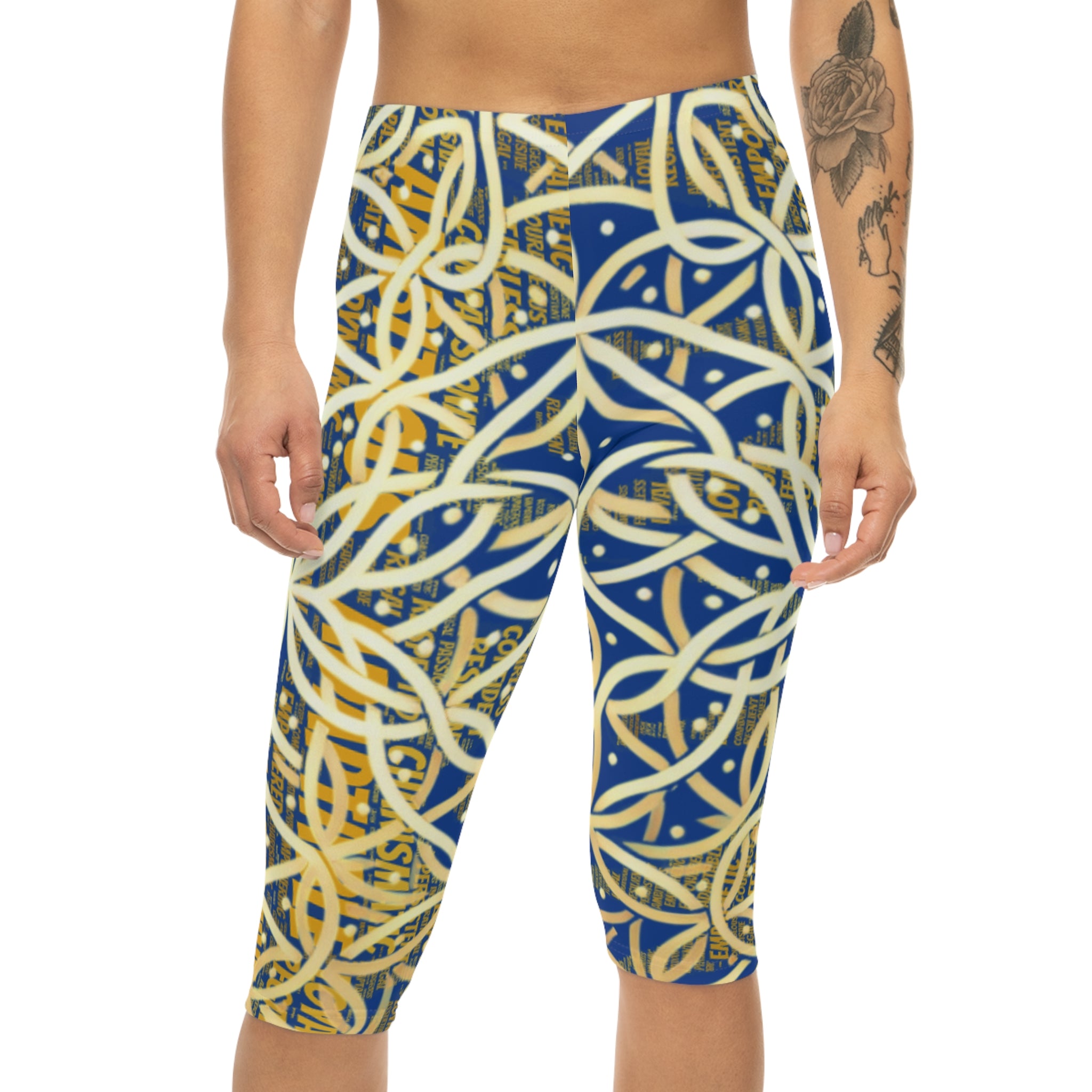 Dark Blue Chic Women's Capri Leggings - Stylish Yoga Pants & Activewear
