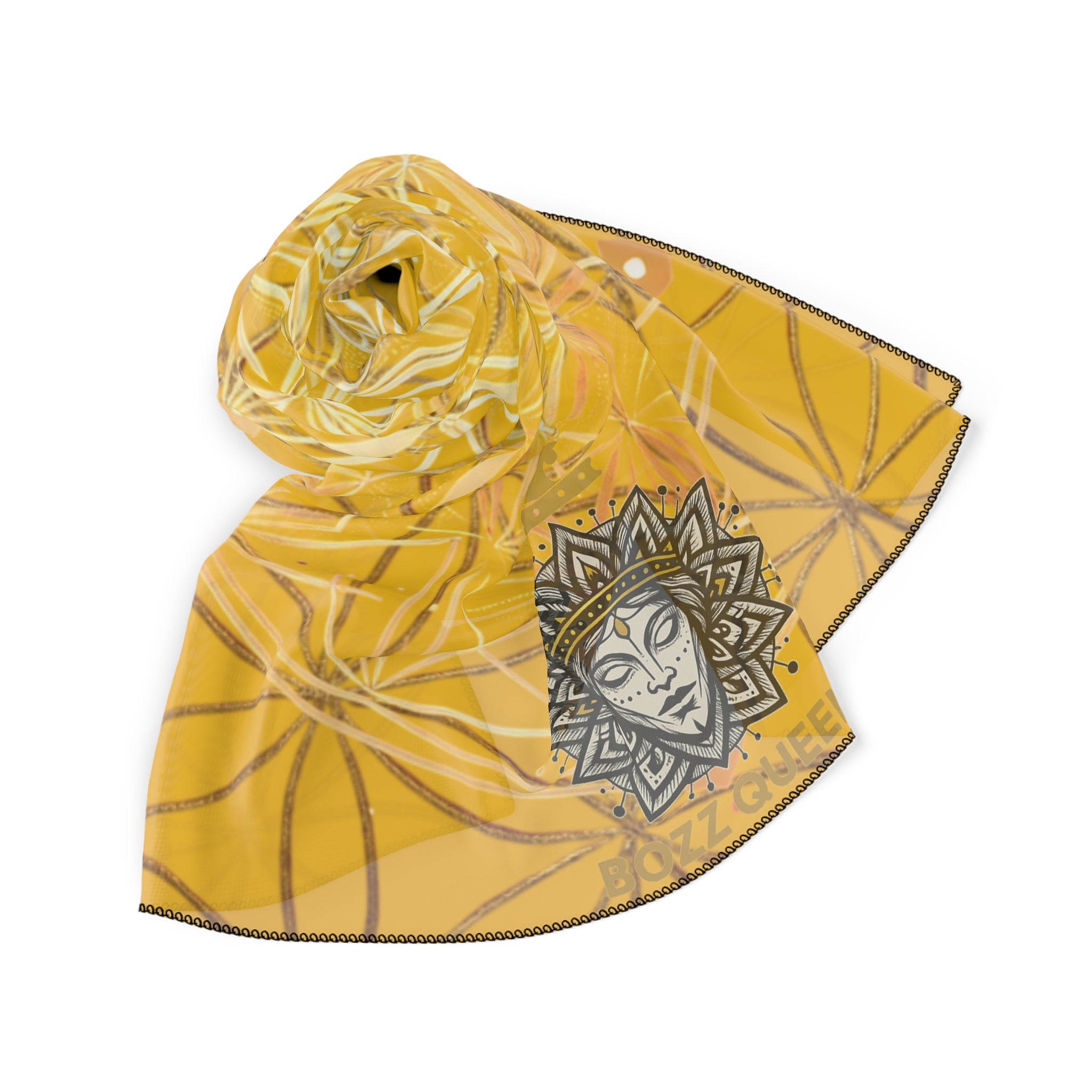 Flower of Life Yellow Scarf - Sacred Geometry Spiritual Accessory