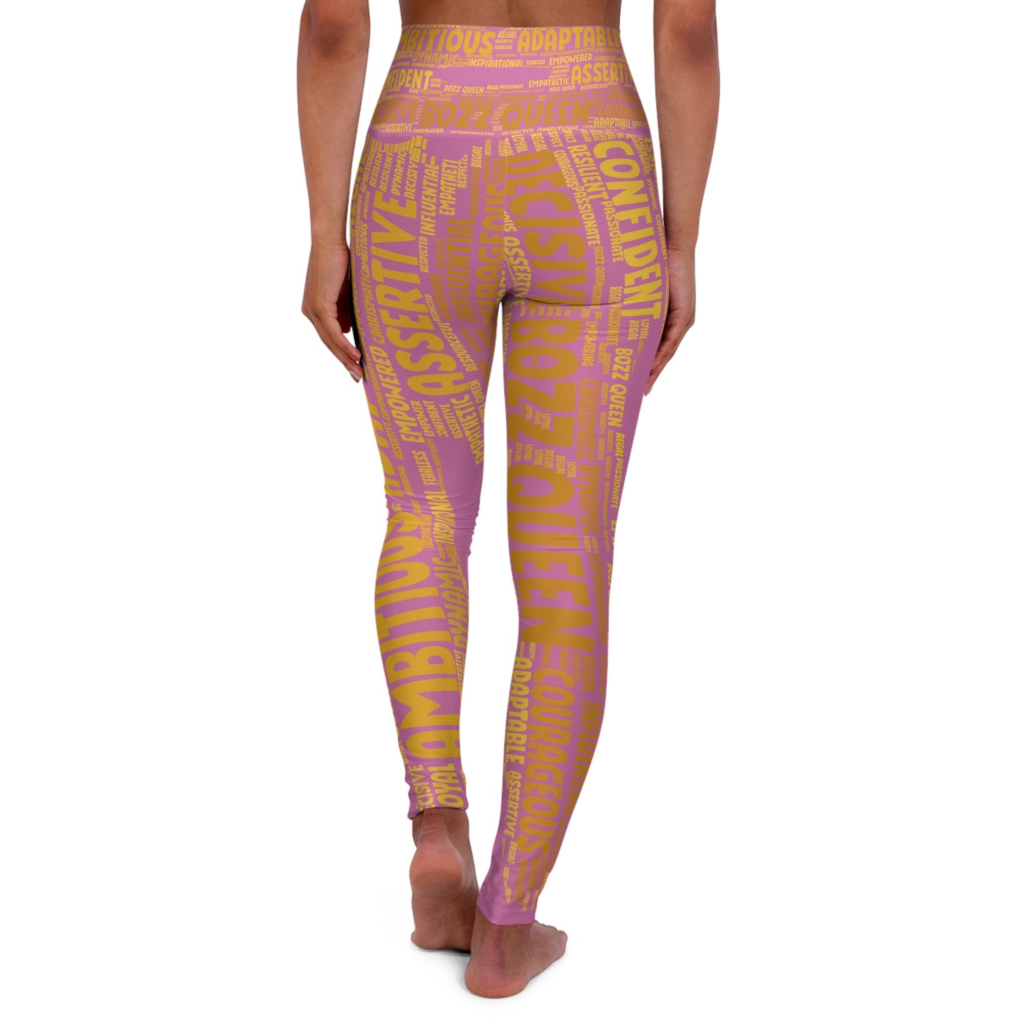 Empowering High Waisted Yoga Leggings - Motivational Activewear