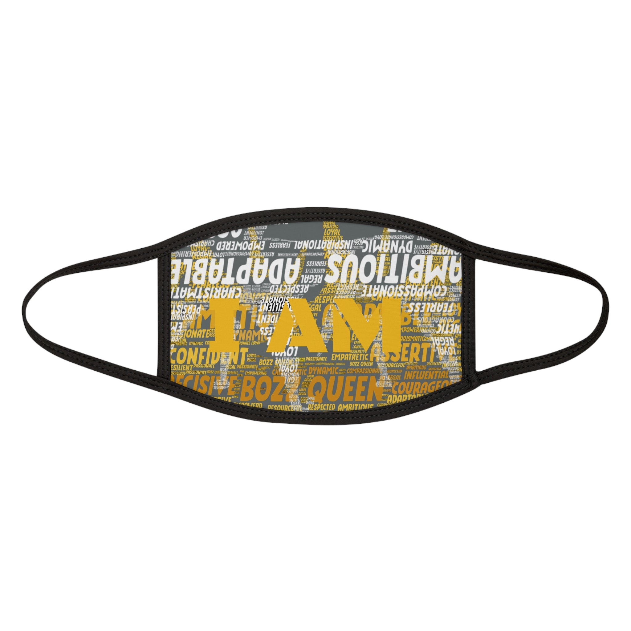 I AM Series Empowering Face Mask - Dark Grey Mixed-Fabric with Inspirational Quotes