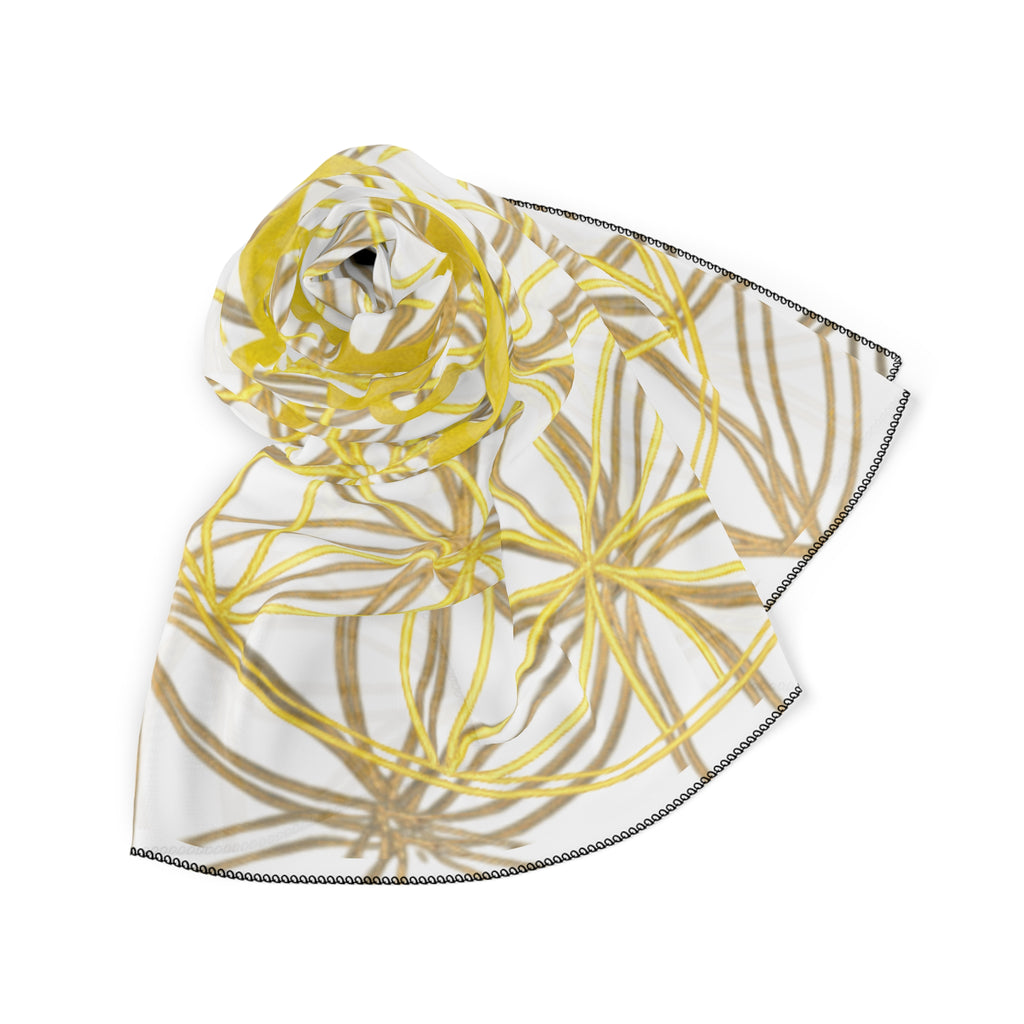 Flower of Life White Scarf - Sacred Geometry Spiritual Accessory