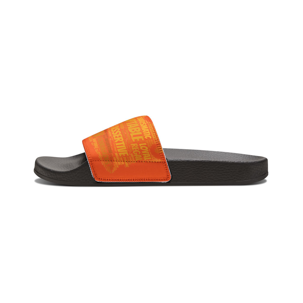 Bozz Queen Orange & Gold Women's Sandals - Removable Strap Beach Slides