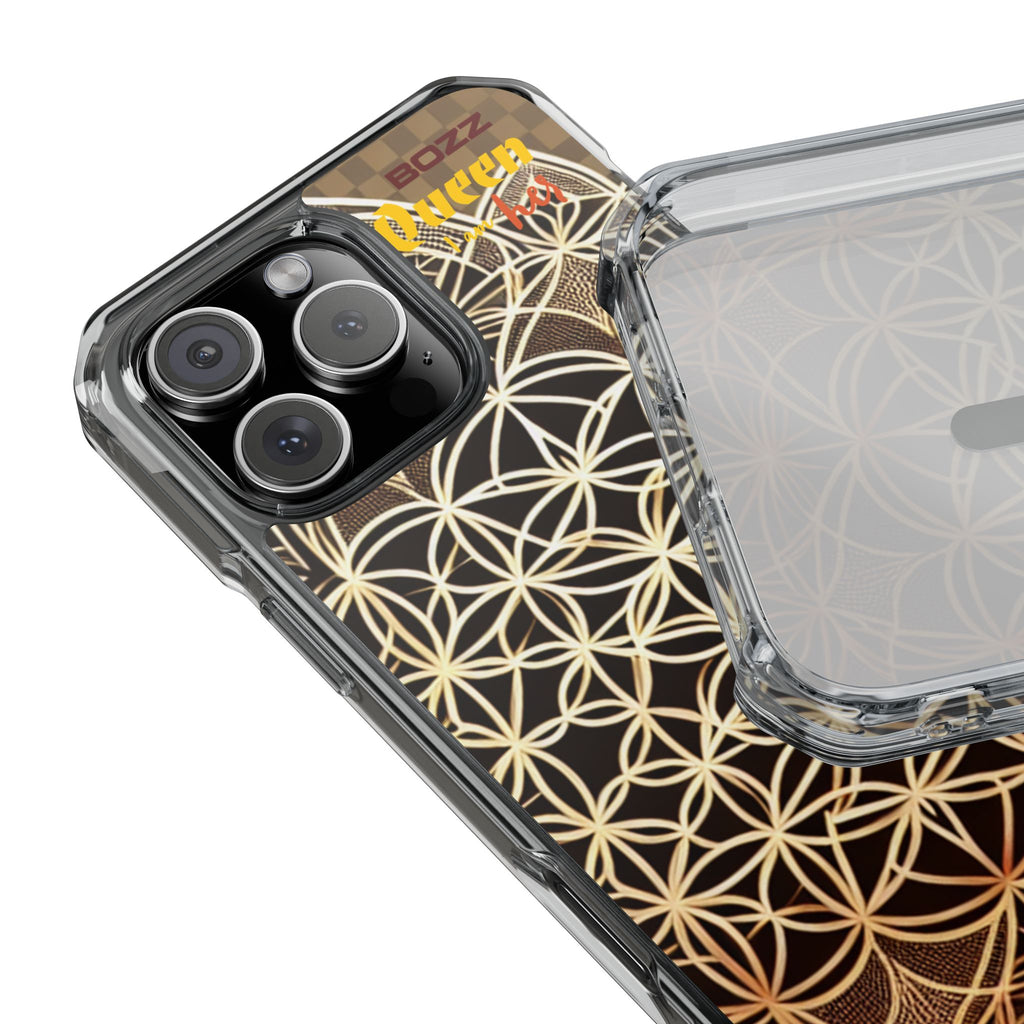 Stylish Magnetic Phone Case with Floral Design, Clear iPhone Case, Bohemian Phone Cover, Budding Flower Impact Case, Unique Tech Accessory