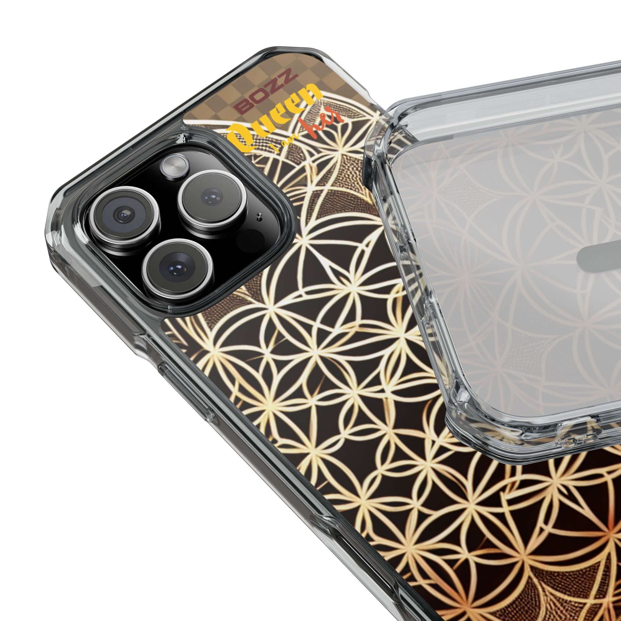 Stylish Magnetic Phone Case with Floral Design, Clear iPhone Case, Bohemian Phone Cover, Budding Flower Impact Case, Unique Tech Accessory