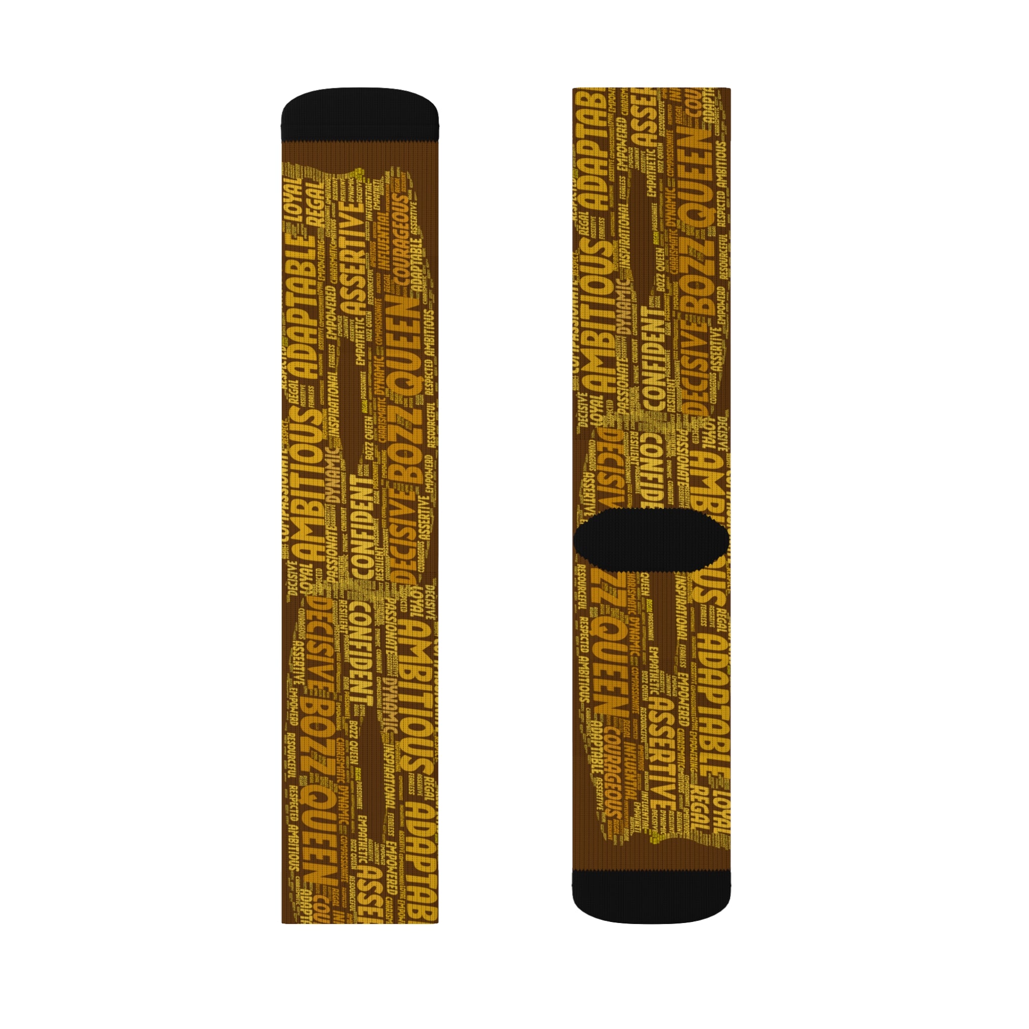 Brown Bold Statement Socks | Inspirational Gift, Trendy Accessories, Positive Affirmations, Unique Fashion, Motivational Wear