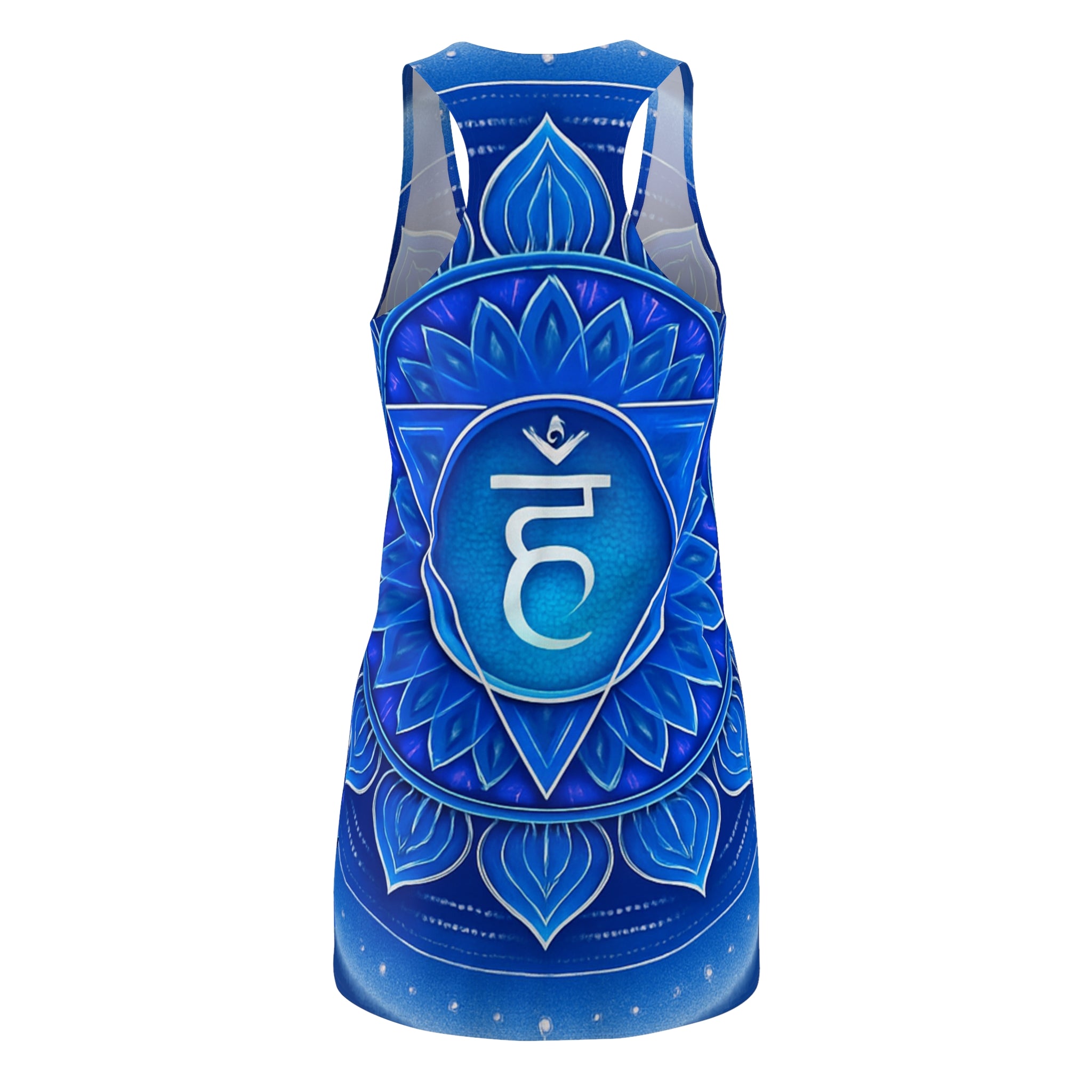 Blue Chakra Flow Racerback Dress - Throat Energy (Vishuddha) Wellness Wear